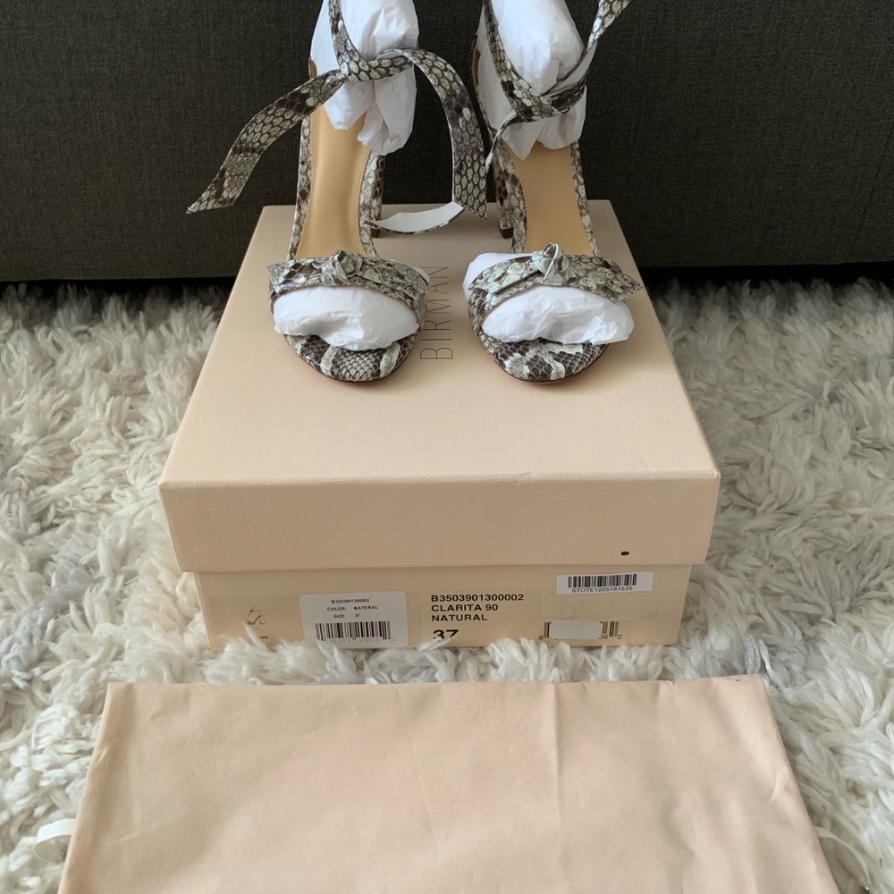 AlexandreBirman Clarita PythonEmbossed Tie Sandals